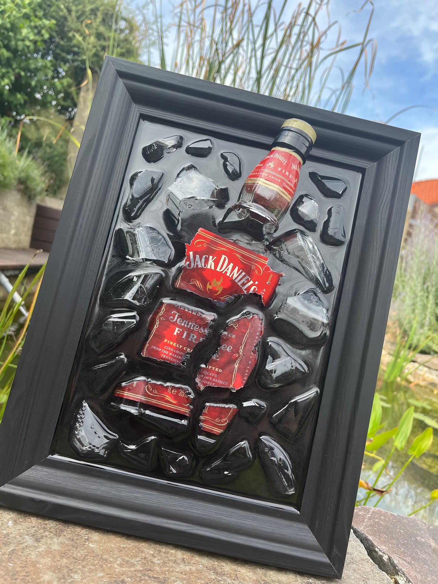 Jack Daniel's Fire epoxy painting