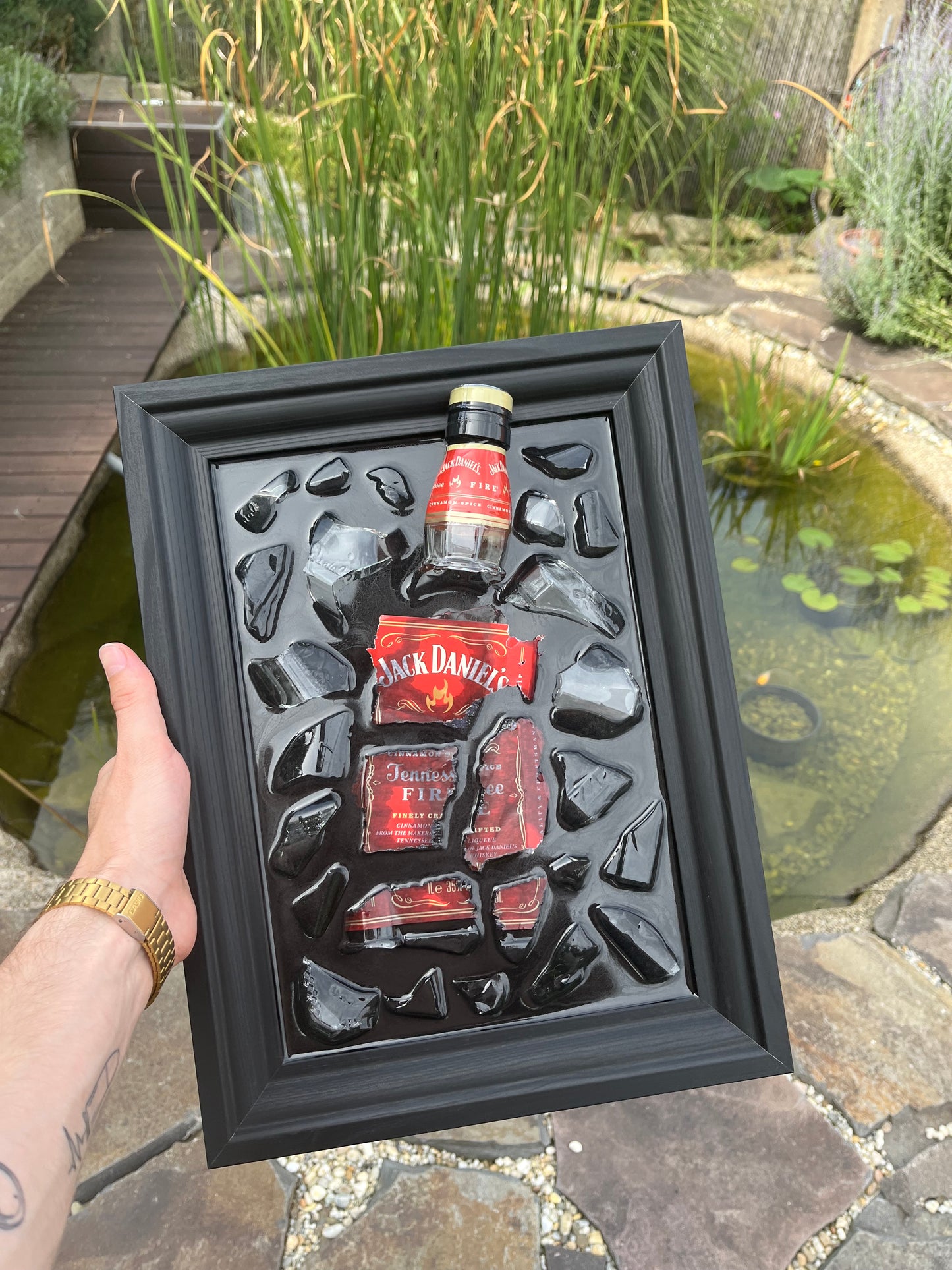 Jack Daniel's Fire epoxy painting